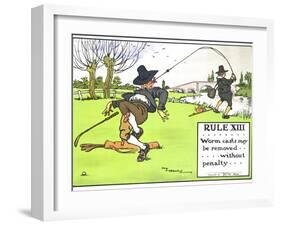 Rule XIII: Worm Casts May be Removed...Without Penalty..., from "Rules of Golf," Published c. 1905-Charles Crombie-Framed Giclee Print