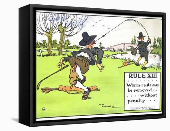 Rule XIII: Worm Casts May be Removed...Without Penalty..., from "Rules of Golf," Published c. 1905-Charles Crombie-Framed Stretched Canvas