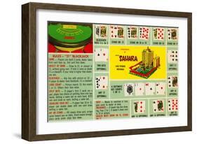Rules of Blackjack, Las Vegas, Nevada-null-Framed Art Print