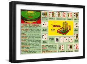 Rules of Blackjack, Las Vegas, Nevada-null-Framed Art Print