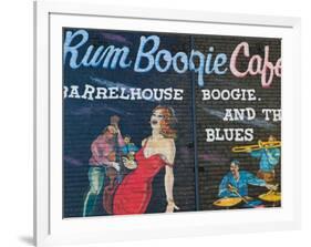 Rum Boogie Cafe, Wall Mural, Beale Street Entertainment Area, Memphis, Tennessee, USA-Walter Bibikow-Framed Photographic Print