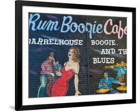 Rum Boogie Cafe, Wall Mural, Beale Street Entertainment Area, Memphis, Tennessee, USA-Walter Bibikow-Framed Photographic Print