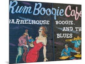 Rum Boogie Cafe, Wall Mural, Beale Street Entertainment Area, Memphis, Tennessee, USA-Walter Bibikow-Mounted Photographic Print