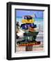 Rum Point Signs, Cayman Islands-George Oze-Framed Photographic Print