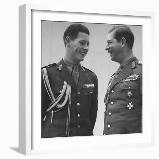 Rumanian Crown Prince Michael, Laughing with His Father King Carol II-John Phillips-Framed Premium Photographic Print