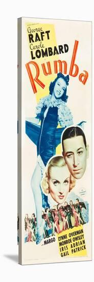 RUMBA, top: Margo, bottom l-r: Carole Lombard, George Raft on insert poster art, 1935.-null-Stretched Canvas