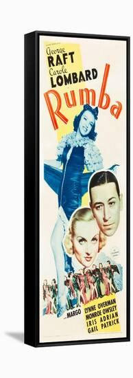RUMBA, top: Margo, bottom l-r: Carole Lombard, George Raft on insert poster art, 1935.-null-Framed Stretched Canvas