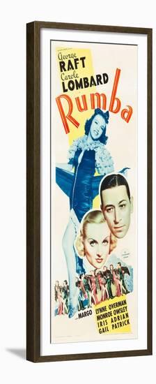 RUMBA, top: Margo, bottom l-r: Carole Lombard, George Raft on insert poster art, 1935.-null-Framed Premium Giclee Print