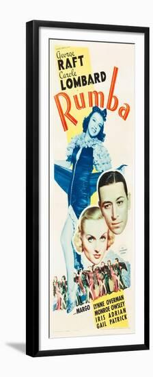 RUMBA, top: Margo, bottom l-r: Carole Lombard, George Raft on insert poster art, 1935.-null-Framed Premium Giclee Print