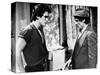 RUMBLE FISH, 1983 directed by FRANCIS FORD COPPOLA Matt Dillon and Dennis Hopper (b/w photo)-null-Stretched Canvas