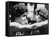 RUMBLE FISH, 1983 directed by FRANCIS FORD COPPOLA Matt Dillon and Diane Lane (b/w photo)-null-Framed Stretched Canvas