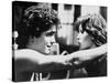 RUMBLE FISH, 1983 directed by FRANCIS FORD COPPOLA Matt Dillon and Diane Lane (b/w photo)-null-Stretched Canvas