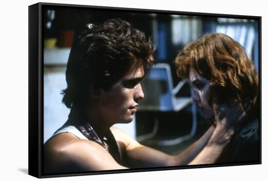 RUMBLE FISH, 1983 directed by FRANCIS FORD COPPOLA Matt Dillon and Diane Lane (photo)-null-Framed Stretched Canvas