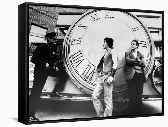 RUMBLE FISH, 1983 directed by FRANCIS FORD COPPOLA Matt Dillon and Mickey Rourke (b/w photo)-null-Framed Stretched Canvas