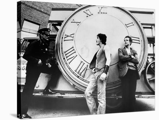 RUMBLE FISH, 1983 directed by FRANCIS FORD COPPOLA Matt Dillon and Mickey Rourke (b/w photo)-null-Stretched Canvas