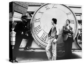 RUMBLE FISH, 1983 directed by FRANCIS FORD COPPOLA Matt Dillon and Mickey Rourke (b/w photo)-null-Stretched Canvas