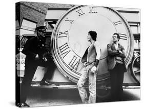 RUMBLE FISH, 1983 directed by FRANCIS FORD COPPOLA Matt Dillon and Mickey Rourke (b/w photo)-null-Stretched Canvas