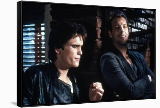 RUMBLE FISH, 1983 directed by FRANCIS FORD COPPOLA Matt Dillon and Mickey Rourke (photo)-null-Framed Stretched Canvas