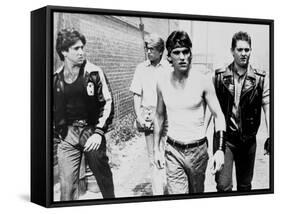 RUMBLE FISH, 1983 directed by FRANCIS FORD COPPOLA Nicolas Cage, Matt Dillon and Chris Penn (b/w ph-null-Framed Stretched Canvas