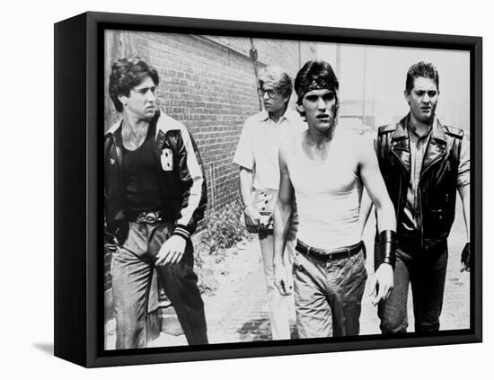 RUMBLE FISH, 1983 directed by FRANCIS FORD COPPOLA Nicolas Cage, Matt Dillon and Chris Penn (b/w ph-null-Framed Stretched Canvas