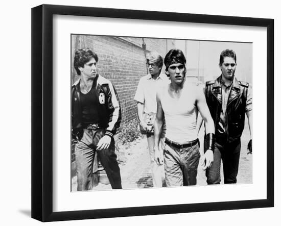 RUMBLE FISH, 1983 directed by FRANCIS FORD COPPOLA Nicolas Cage, Matt Dillon and Chris Penn (b/w ph-null-Framed Photo