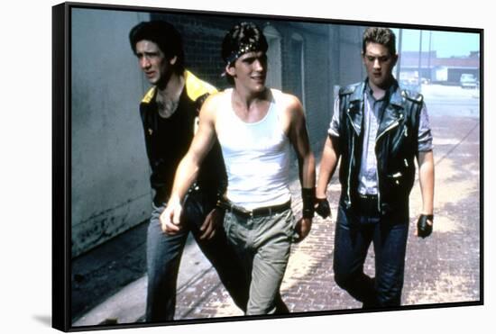 RUMBLE FISH, 1983 directed by FRANCIS FORD COPPOLA Nicolas Cage, Matt Dillon and Chris Penn (photo)-null-Framed Stretched Canvas