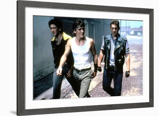 RUMBLE FISH, 1983 directed by FRANCIS FORD COPPOLA Nicolas Cage, Matt Dillon and Chris Penn (photo)-null-Framed Photo