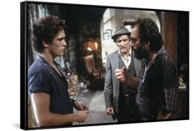 RUMBLE FISH, 1983 directed by FRANCIS FORD COPPOLA On the set, Francis Ford Coppola with Matt Dillo-null-Framed Stretched Canvas