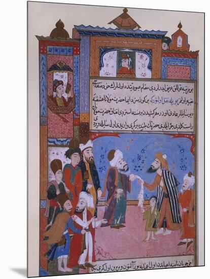 Rumi Offering his Belt to a Beggar, late 16th century-null-Mounted Giclee Print