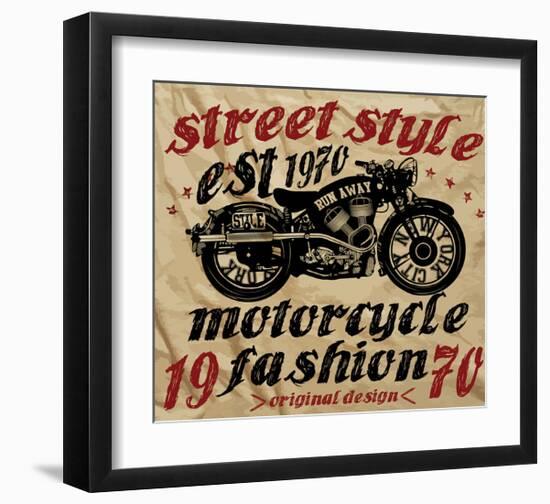 Run Away Street Sylemotorcycle-null-Framed Art Print