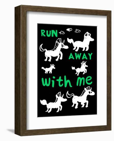 Run Away With Me - Tommy Human Cartoon Print-Tommy Human-Framed Art Print