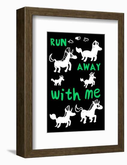 Run Away With Me - Tommy Human Cartoon Print-Tommy Human-Framed Giclee Print