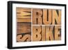 Run, Bike, Swim-PixelsAway-Framed Photographic Print