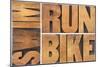 Run, Bike, Swim-PixelsAway-Mounted Photographic Print