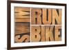 Run, Bike, Swim-PixelsAway-Framed Photographic Print
