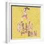 Run, Girl, Run. Cartoon Girl Running. Health Care Concept in Vector-smilewithjul-Framed Art Print