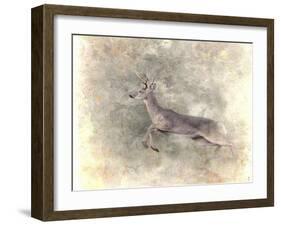 Run Like the Wind White Tailed Buck-Jai Johnson-Framed Giclee Print