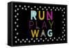 Run, Play, Wag-null-Framed Stretched Canvas