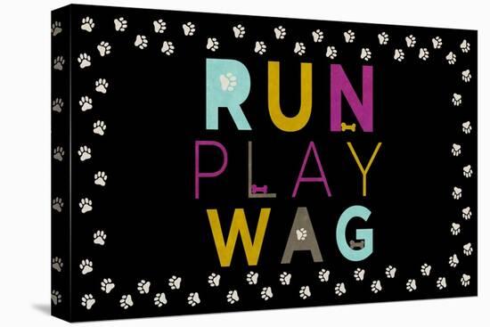 Run, Play, Wag-null-Stretched Canvas