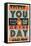 Run the Day-Vintage Vector Studio-Framed Stretched Canvas