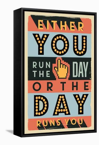 Run the Day-Vintage Vector Studio-Framed Stretched Canvas