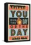 Run the Day-Vintage Vector Studio-Framed Stretched Canvas