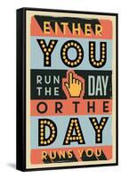 Run the Day-Vintage Vector Studio-Framed Stretched Canvas