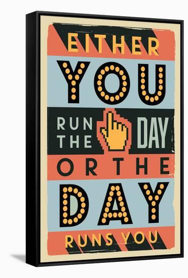 Run the Day-Vintage Vector Studio-Framed Stretched Canvas