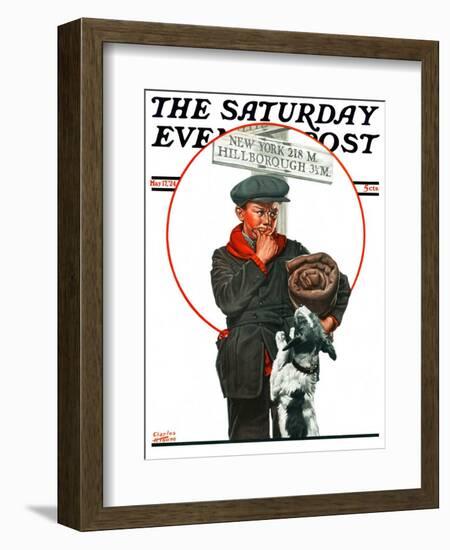 "Runaway Boy," Saturday Evening Post Cover, May 17, 1924-Charles Towne-Framed Giclee Print