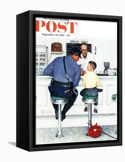 "Runaway" Saturday Evening Post Cover, September 20,1958-Norman Rockwell-Framed Stretched Canvas