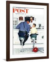 "Runaway" Saturday Evening Post Cover, September 20,1958-Norman Rockwell-Framed Giclee Print