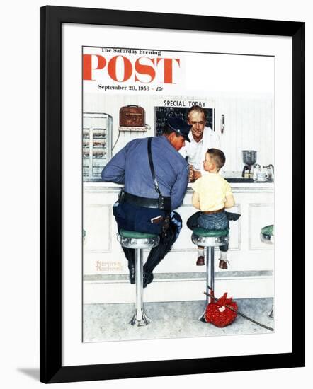 "Runaway" Saturday Evening Post Cover, September 20,1958-Norman Rockwell-Framed Giclee Print