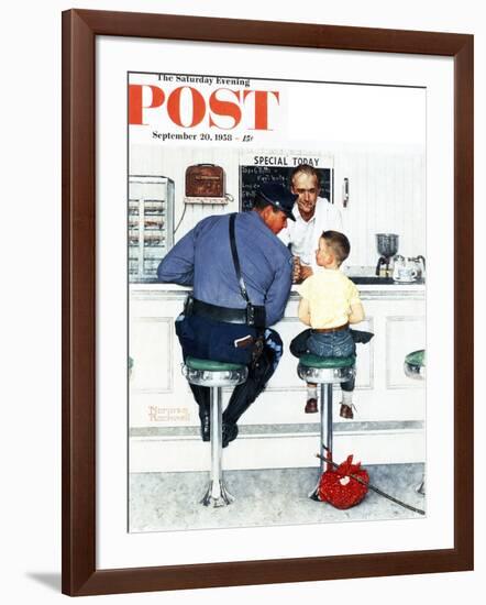 "Runaway" Saturday Evening Post Cover, September 20,1958-Norman Rockwell-Framed Giclee Print