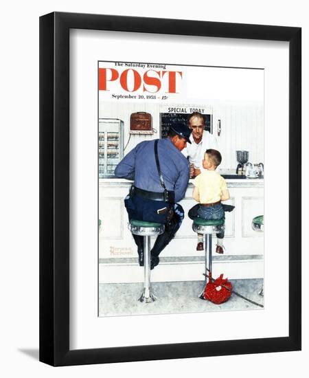 "Runaway" Saturday Evening Post Cover, September 20,1958-Norman Rockwell-Framed Premium Giclee Print